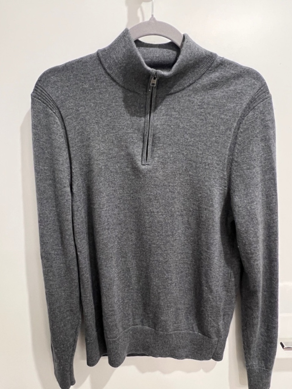 Banana Republic Men's Gray Zip-Neck Sweater